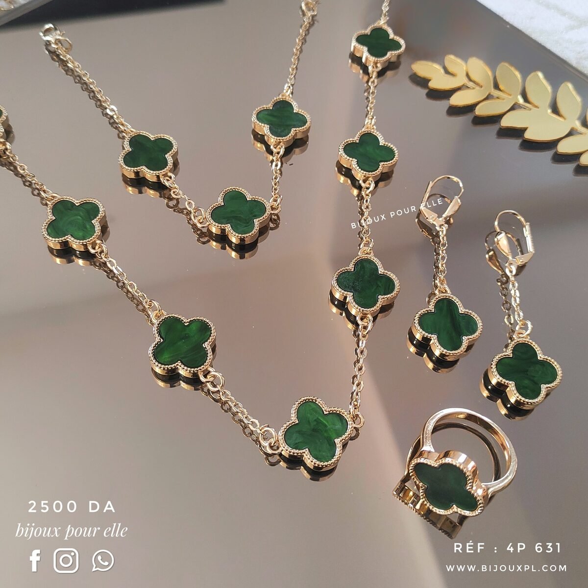 Ensemble parure trèfle