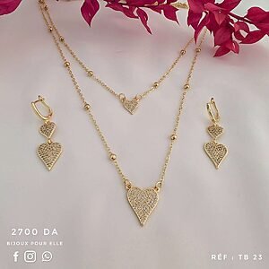 Chaine & boucles Coeur TB 23